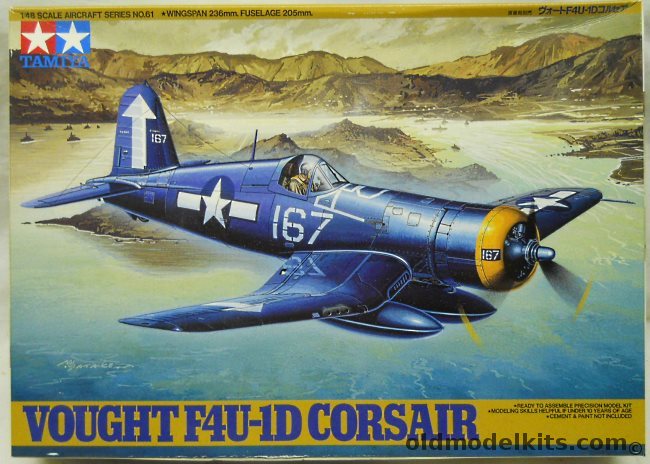 Tamiya 1/48 Vought F4U-1D Corsair With MDC FAA Corsair II/ Corsair III / Corsair IV Conversion and Teknics Cockpit Details - US Marine Corp VMF913 Cherry Point 1945 / VF-84 Wing 167 USS Bunker Hill Feb 1945 / VMF-112 Wing 1 USS Bennington Jan 1945  (F4U1D), 61061-2000 plastic model kit